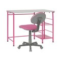 Kd Etagere Study Zone II Student Desk & Task Chair Set, Pink & Spatter Gray - 2 Piece KD2660997